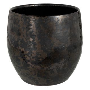Cache-pot Vintage Céramique "smokey" 23cm Noir