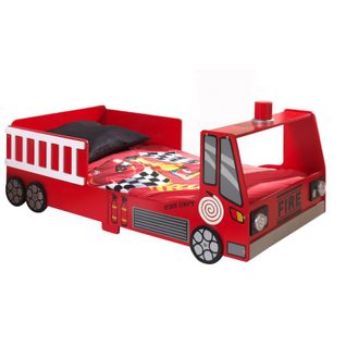 Pack - Lit Enfant Et Matelas "pompier" 70x140cm Rouge