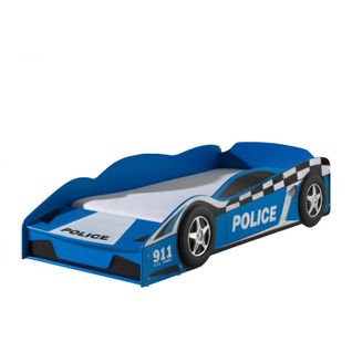 Pack - Lit Enfant et Matelas "police" 70x140cm Bleu