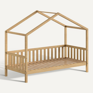 Lit Cabane Enfant "nature Ii" 90x200cm Naturel