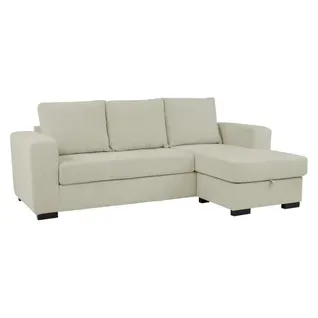 Canapé d'angle méridienne réversible GEORGY tissu beige