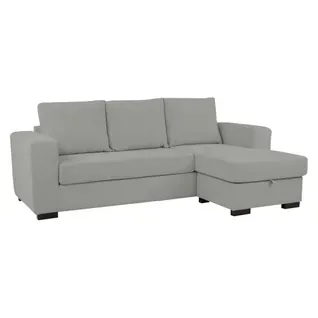 Canapé d'angle méridienne réversible GEORGY tissu gris