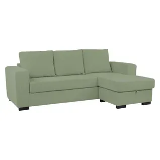 Canapé d'angle méridienne réversible GEORGY tissu vert