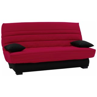 Banquette-lit clic-clac DALLAS tissu rouge