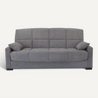 Canapé Clic Clac 3 Places - Gris Clair - Matelas 14 Cm - 130 X 190 Cm - Megan