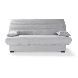 Banquette Clic Clac 3 Places - Matelas 17 Cm - Tissu Gris Clair - L199 X P96 X H103 Cm - Chloe