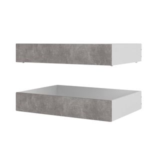 2 tiroirs de rangement pour BEST LAK 160x200 cm blanc et béton