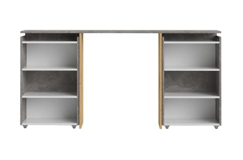 Tête de lit 160 cm avec BEST LAK rangement blanc laqué béton