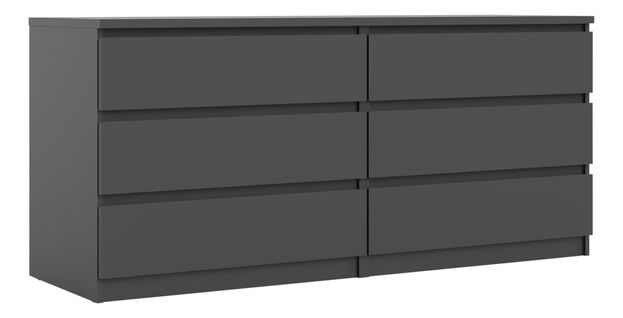 Commode 2X3 tiroirs BEST LAK 2 noir mat