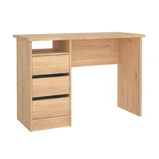 Bureau 3 tiroirs et 1 niche STUDY Imitation chêne clair