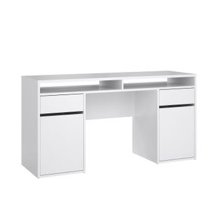 Bureau 2 portes et 2 tiroirs BEST MINISTRE Blanc laqué