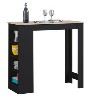 Table bar COLADA Noir et imitation chêne