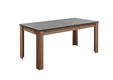 Table L.180/220 + allonge ANVERS imitation chêne vieilli/ béton