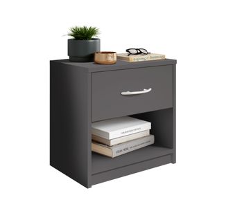 Chevet 1 niche 1 tiroir BART anthracite