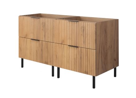 Meuble Sous Double Vasque Sur Pieds Flow Chêne Craft 120 Cm