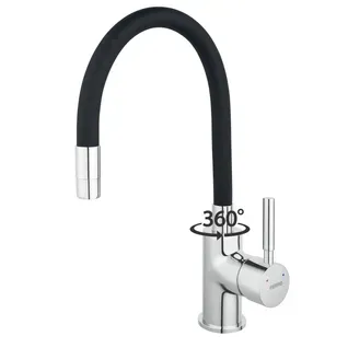 Robinet Mitigeur De Cuisine Bec Flexible Zumba Noir