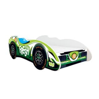Lit Enfant Voiture Formule 1 Modèle Fresh Car Vert + Matelas - 70x140 Cm