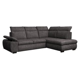 Canapé d'angle convertible COLBY coloris espresso droit