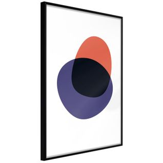 Affiche Murale Encadrée "white, Orange, Violet And Black" 40 X 60 Cm Noir