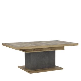 table basse rectangulaire RICCIANO imitation chêne et béton
