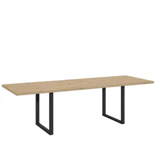 Table à manger extensible 180-260 x 90 cm ALLISTER Imitation bois et noir