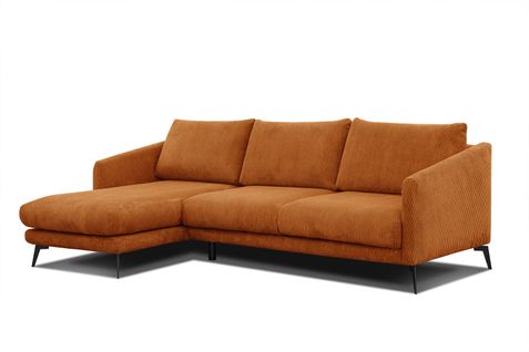 Canapé D'angle Gauche 4 Places Vilt, Tissu Orange
