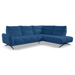 Canapé d'angle droit GIOVANNI tissu raven bleu foncé