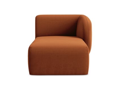 Méridienne Droite Lani En Velours Terre Cuite