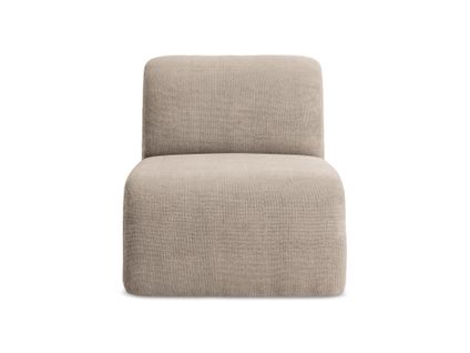 Fauteuil Pour Canapé Modulable Lani En Tissu Chenille Beige Foncé