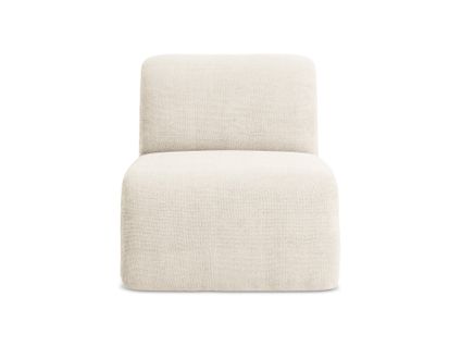 Fauteuil Pour Canapé Modulable Lani En Tissu Chenille Beige Clair