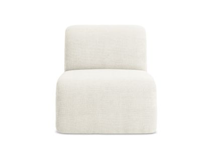 Fauteuil Pour Canapé Modulable Lani En Tissu Chenille Blanc