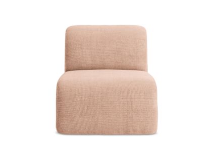 Fauteuil Pour Canapé Modulable Lani En Tissu Chenille Pêche