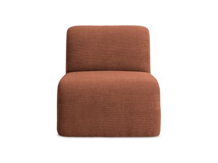 Fauteuil Pour Canapé Modulable Lani En Tissu Chenille Terre Cuite
