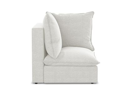 Fauteuil D'angle Pour Canapé Modulable Manao En Tissu Bouclette Blanc