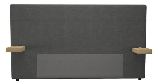 Tête de lit tissu L. 200 cm DREAM/GALY anthracite avec tablettes USB