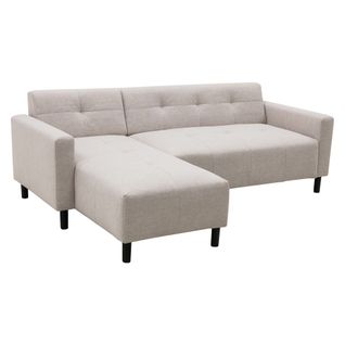 Canapé d'angle méridienne réversible YOGI tissu beige