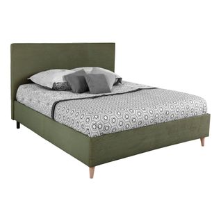 Lit 140x190 cm JAPP velours côtelé Kaki