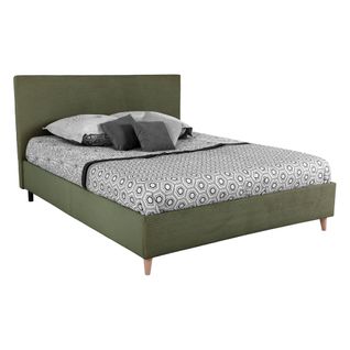 Lit 160x200 cm JAPP velours côtelé Kaki