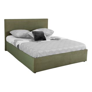 Lit coffre 140x190 cm JAPP velours côtelé kaki