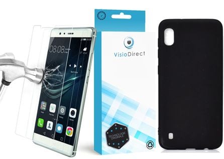 Verre Trempé Pour Iphone 7 + Coque De Protection Noir Souple Silicone -