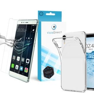 Film Verre Trempé Pour Téléphone Huawei P Smart + Coque De Protection Souple -