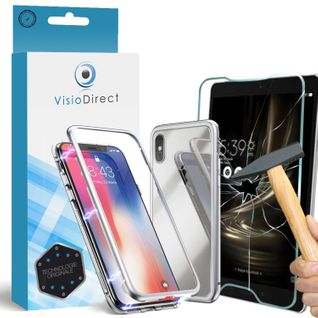 Verre Trempé Pour Iphone 11 6.1" + Coque Magnétique Argent De Protection Anti Choc - Visiodirect -