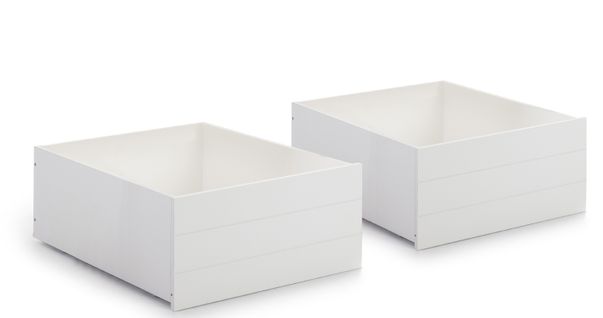 Set De 2 Tiroirs Pour Lit Enfant En Mdf Coloris Blanc - L. 68 X P. 90 X H. 33,50 Cm