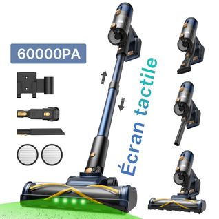 Blitz V12-60kpa/600w Aspirateur Balai Sans Fil-55min Autonomie-écran LED-bac à Poussière 1l