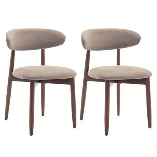 Lot De 2 Chaises De Salle à Manger, Assise En Mousse Haute Densité, Dossier Ergonomique, Marron