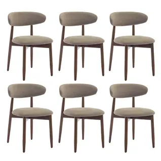 Lot De 6 Chaises Nordiques Robustes Et élégantes, Confortables, Pour Salle à Manger Et Cuisine,camel