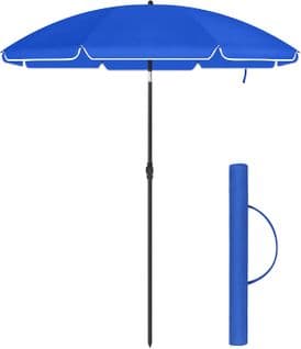 Parasol De Jardin Ø 1,6 M, Ombrelle, Protection Upf 50+, Inclinable, Portable, Résistant Au Vent