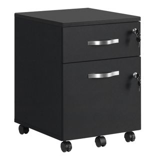 Caisson De Bureau, Caisson De Rangement, Classeur, 1 Tiroirs Pour Dossiers Suspendus, Noir