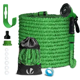 Tuyau D’arrosage Extensible 30m 800d Avec Accessoires Vert