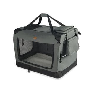 Sac Transport Pliable Chien Chat Caisse Cage Portable 50x35x36cm Gris